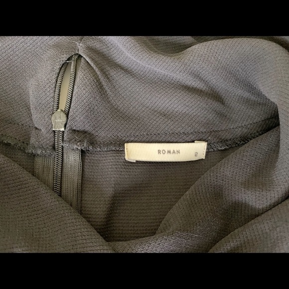 Beautiful Dark gray cowl-neck summer tank top with back zipper closure - Picture 5 of 6